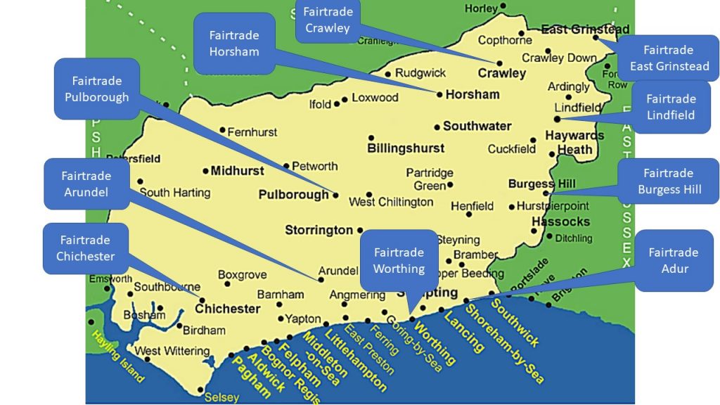 Fairtrade West Sussex Map